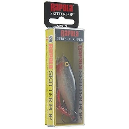 Rapala Skitter Pop Topwater Lure, 2 34, 14 Oz, Silver Floating SP07S